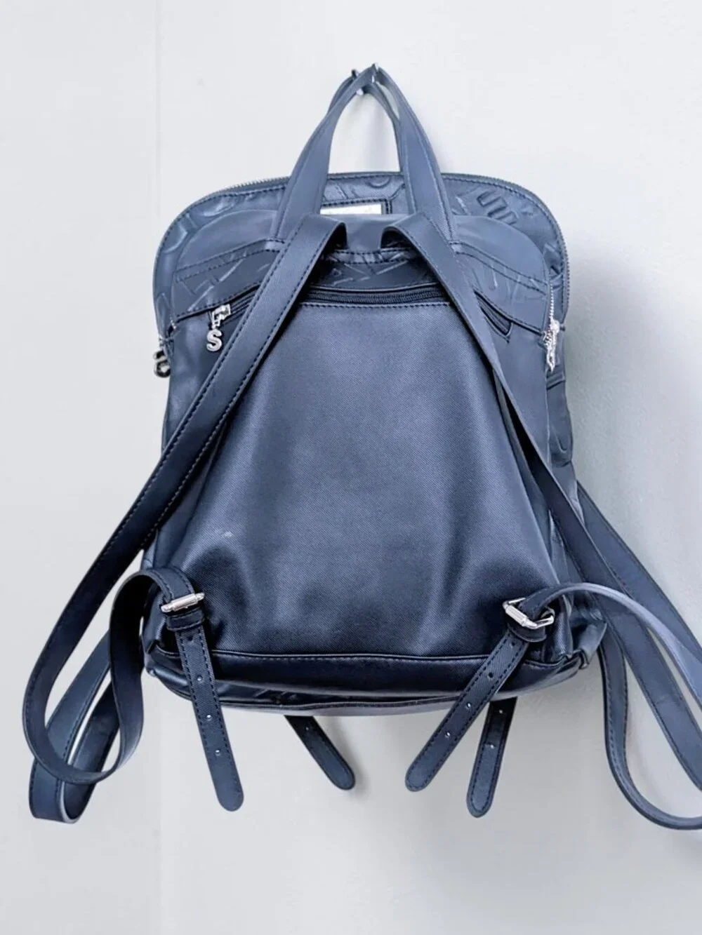 Desigual navy fairy minimalist faux leather embossed medium rucksack backpack